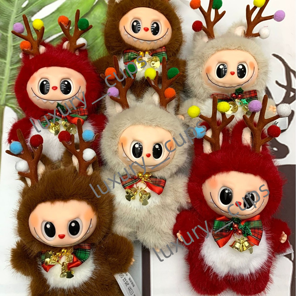 Labubus Christmas Edition Doll Kawaii Figure Face Into Energy Series Blind Box Toys Keychain Decor Gift Christmas Presents Plush Toys