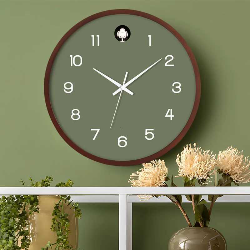 Cuckoo bird wall clock living room little bird hour announcement clock solid wood clock home decoration wall C251104