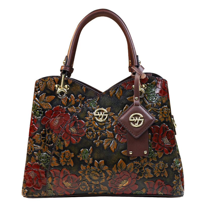 New Blossoming Wealthy Middle Aged Mother Handbag With Temperament Single Cross Shoulder Women's Bag 7959