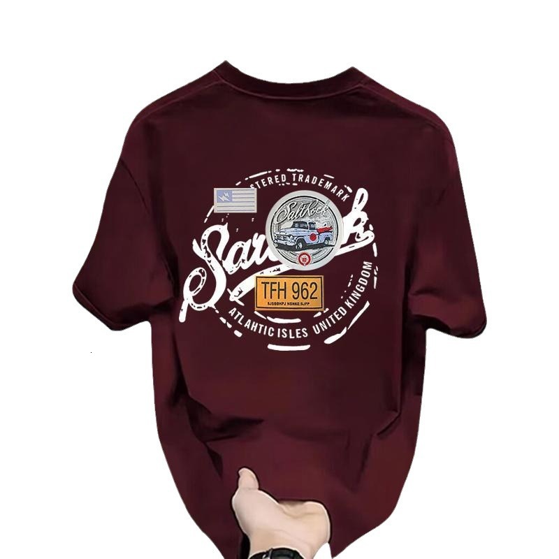 Men's Short Sleeve Designer T-shirt T-shirt 2024 Summer New Men's Trendy Casual Korean Style Pure Cotton Round Neck Printed Short Sleeve T-s