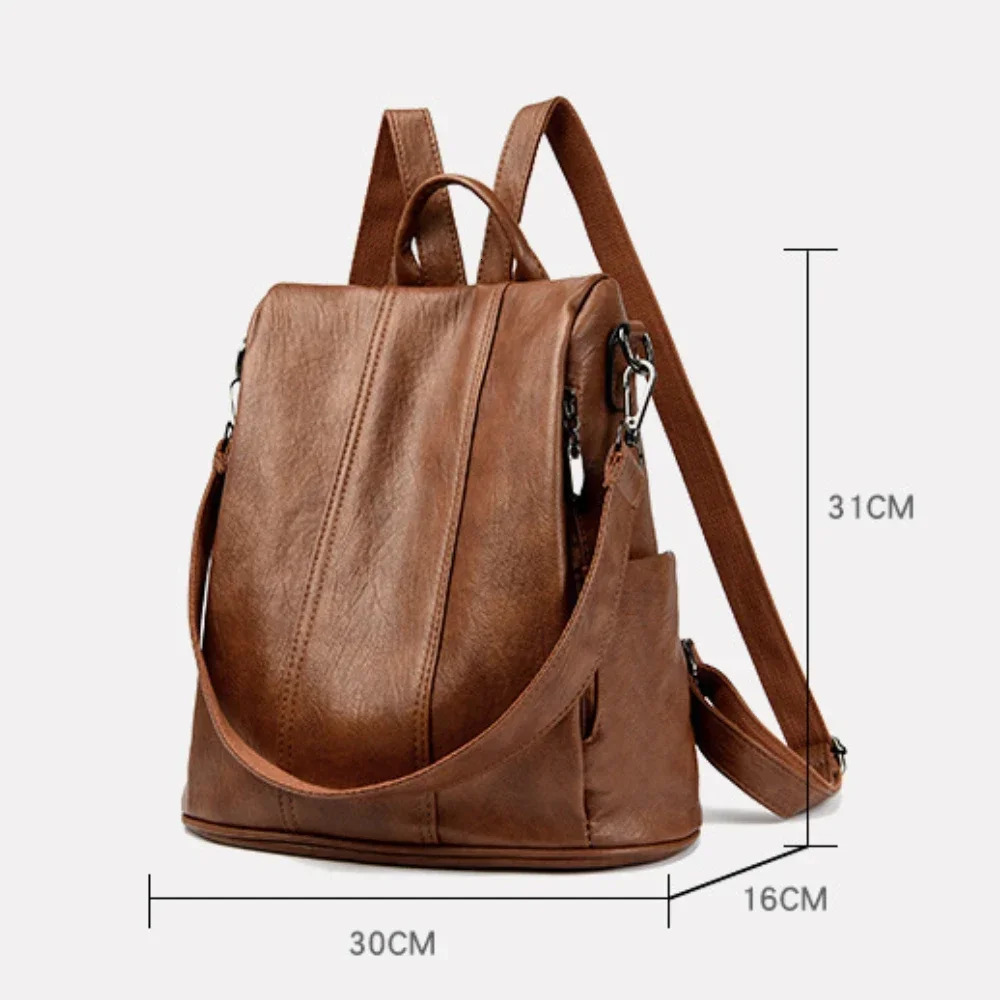 Anti Theft Backpack Purses High Quality Soft Leather Female Vintage Bag School Bags Travel Bagpack Ladies Bookbag Rucksack251104ww1