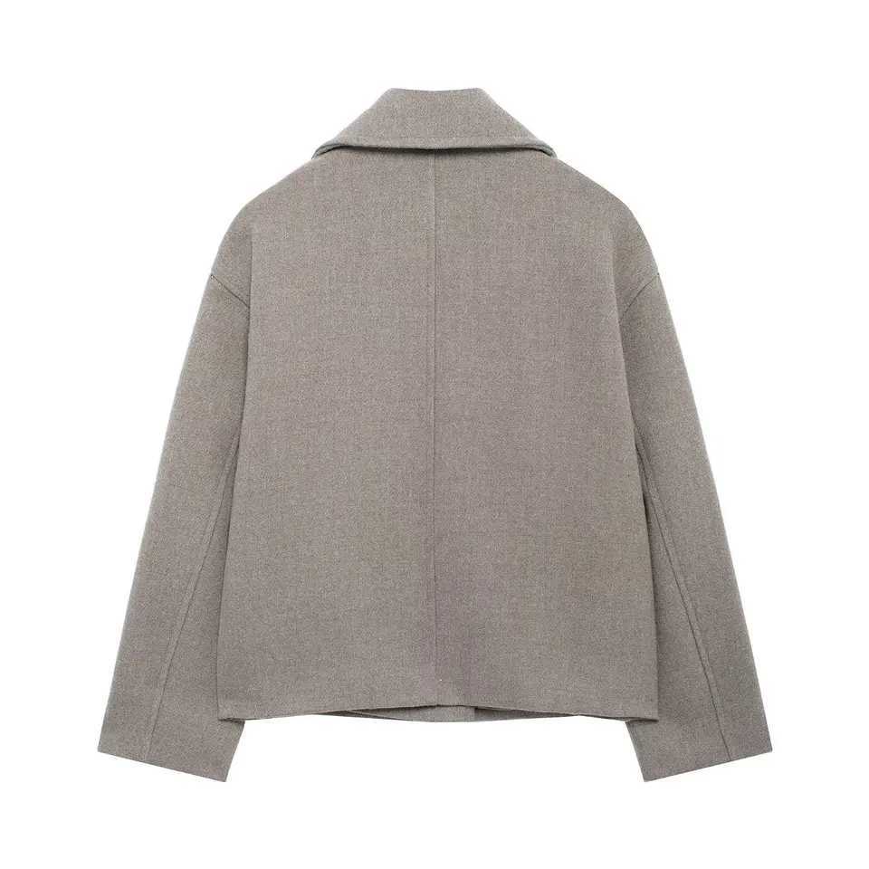 Womens Fashion Casual Blazers Jacket Female Autumn Winter New Double Breasted Daily Commute Short Coat Streetwear Outwear Top J251103