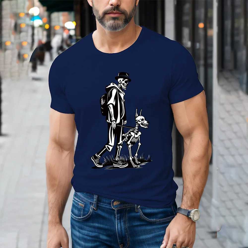 Summer mens T-shirt fashion mens clothing 3D printing casual loose and lightweight short sleeved outdoor street T-shirt W250403