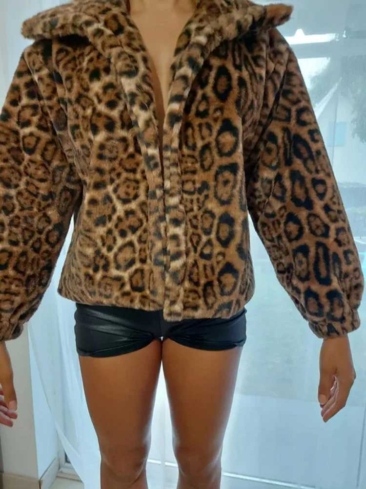 Casual Loose Outerwear Autumn Winter Woman Tops New Fashion Leopard Printing Women Coats Jackets Cardigan Clothes J251103