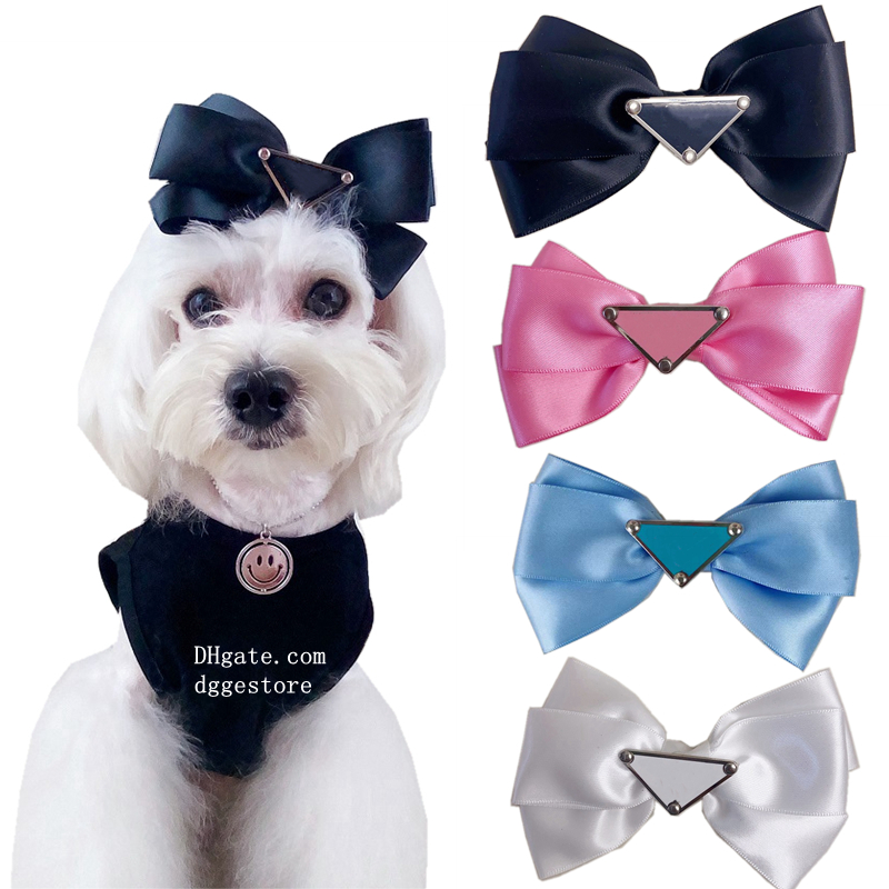 free shipping Designer Dog Bows with Alligator and Triangle Decoration for Small Medium Dogs Bowknot Clips Cat Puppy Yorkshire Grooming Hair Accessori