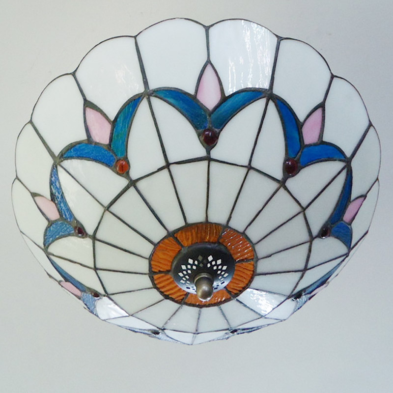 Modern and Vintage Inspired 25/30/40/50/60 cm LED Ceiling Light - Tiffany Style Flush Mount for Bedroom and Lounge Decoration