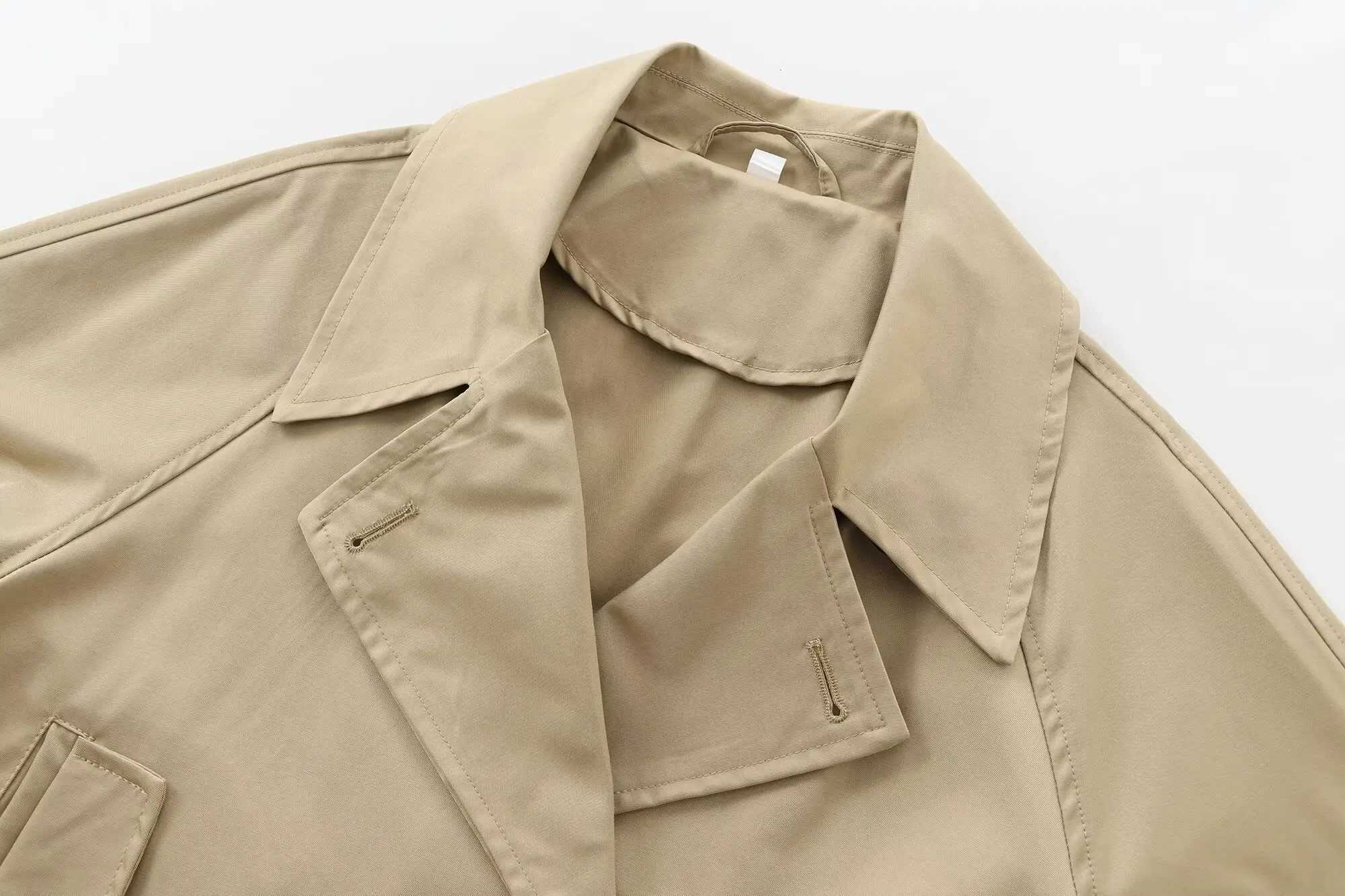 Cropped Trench Womens Autumn Coat Khaki Windbreakers Elegant and Pretty Womens Coats Ladies Fashion New in Coats J251124