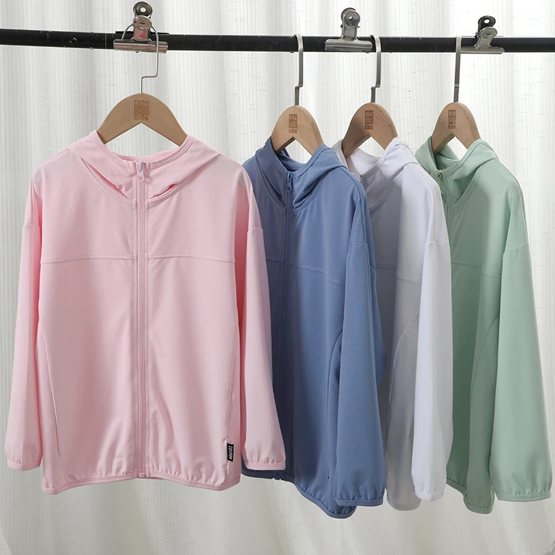 Children aged 318 years old thin spring summer coat childrens boys blue pink UPF50RashGuards sun protection suit 250325z