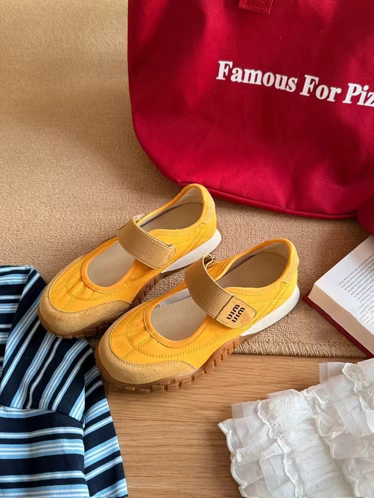 designer shoes 2025 French Mary Jane women's shoes style thick sole all-match genuine leather breathable casual canvas shoes single shoes