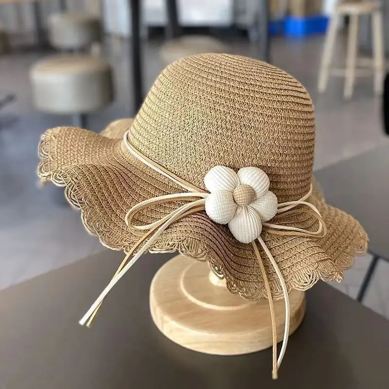 Summer Baby Flower Straw Hat With Handbag Bags 2pcs Set For Kids Little Girls Sun Cap Visor UV Protection Panama Hat gorras 250326