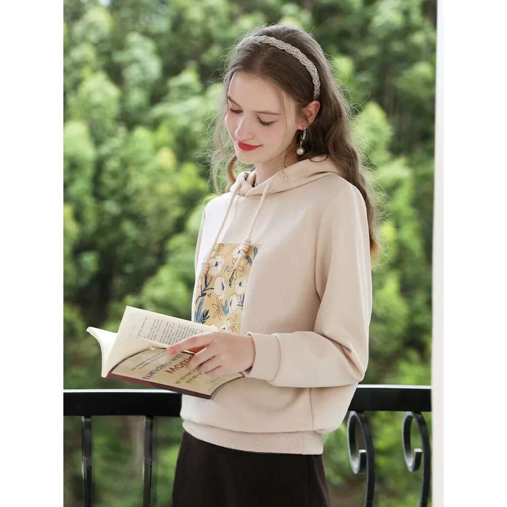Women Hoodies Autumn New Wers Print Long-Sleeve Loose Casual Sweatshirt Basic Hooded Clothes