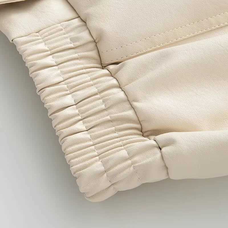 UNIZERA leather jacket womens autumn new ins style fashion retro simple versatile loose casual PU leather jacket J251103