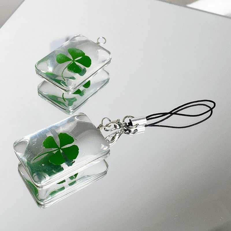 Green Lucky Keychain Lucky Phone Lanyard Glass Pendant Keyring AccESSories GiftsW251103