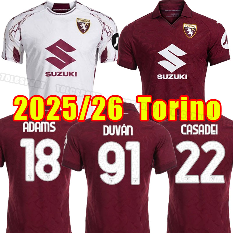 25 26 Torino FC ZAZA RICCI Mens Soccer Jerseys ZIMA T. SANABRIA LUKIC PELLEGRI SINGO SECK Home Away 3rd Football Shirt 2025 2026 training pre-match