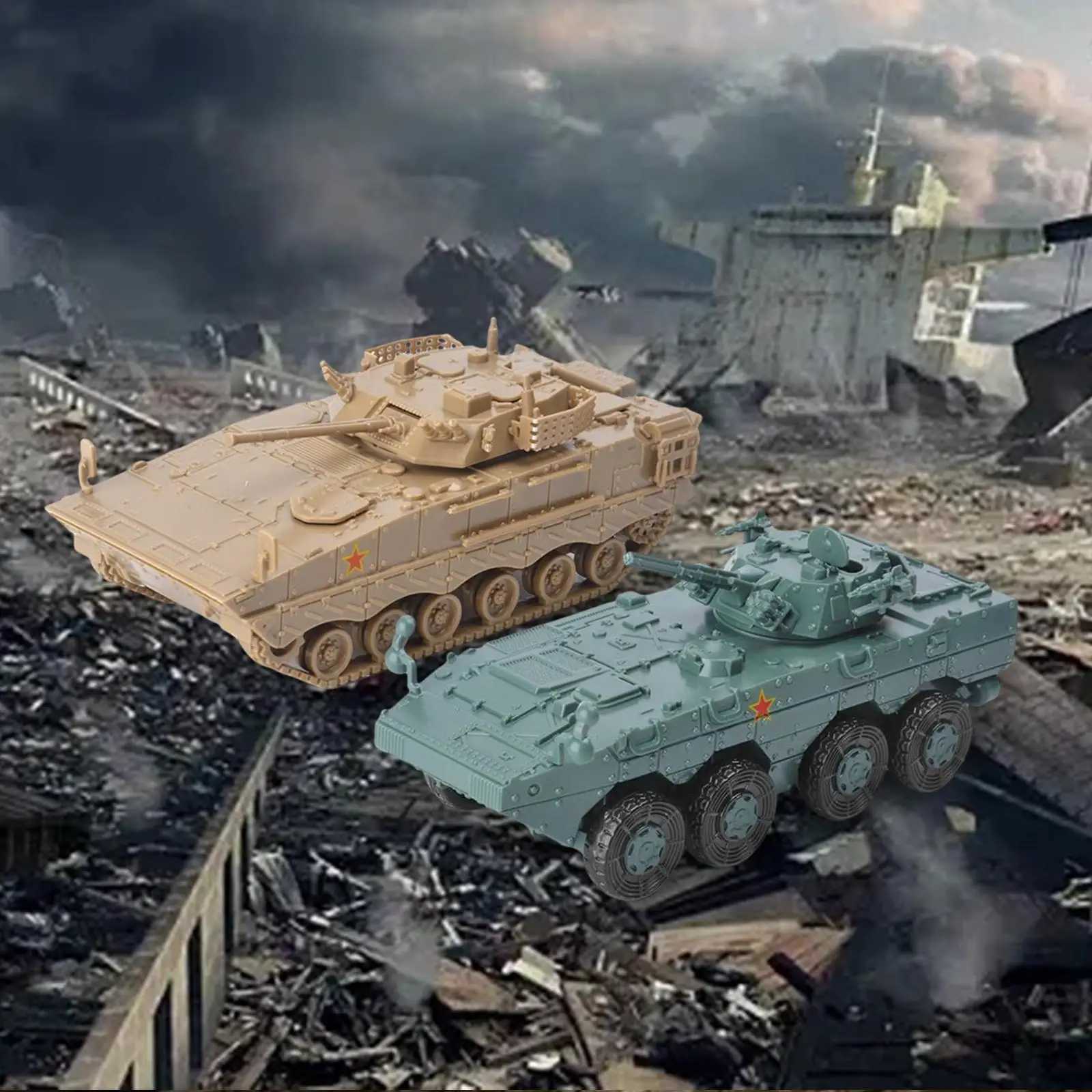 172 Armored Tank Model DIY Assembling Puzzles Building Model Kits for Gift Collection Table Decoration Children C251104