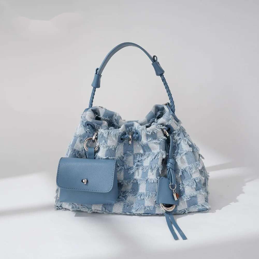 Fashion Denim Fabric Women Bukcet High Quality Mini Bags Shoulder Handbag Designer Tote Satchel 2025 New