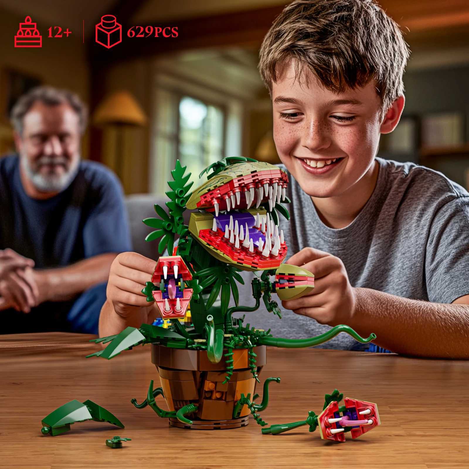 Piranha Plant Audrey II 2 Building Blocks Set Horrors Flower Shop Decoration Halloween Christmas Gift for Tv Film Fans629PCS K251103