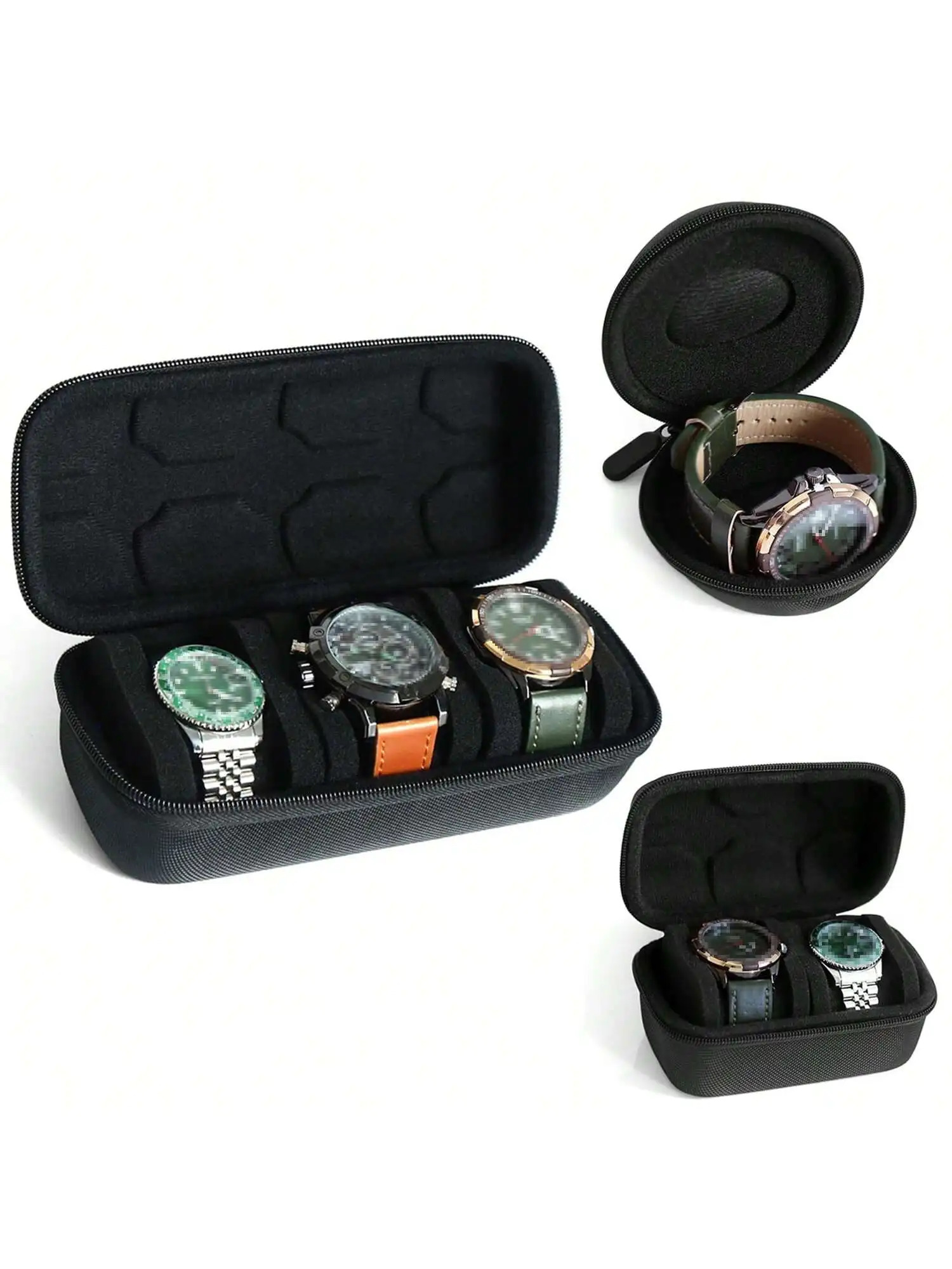 Portable Watch Travel Box Mens Watch Box Black 3 Slots Watch Scroll Travel Box Storage Box Display Box Travel Mens and Womens 251027