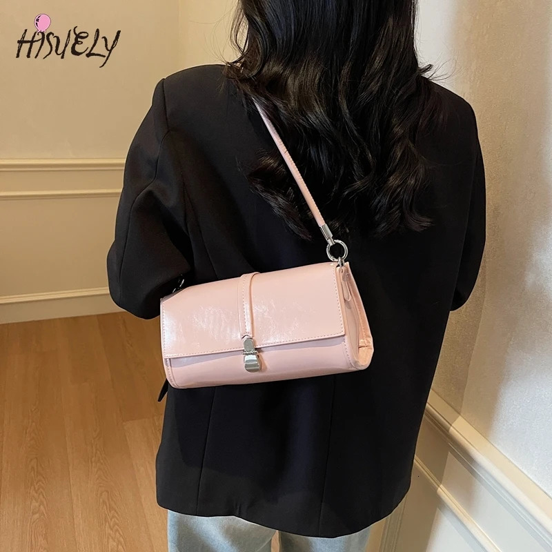 Mini solid color zipper PU leather shoulder bag for women Y2K casual cross body bag for women travel handbags and wallets 250402