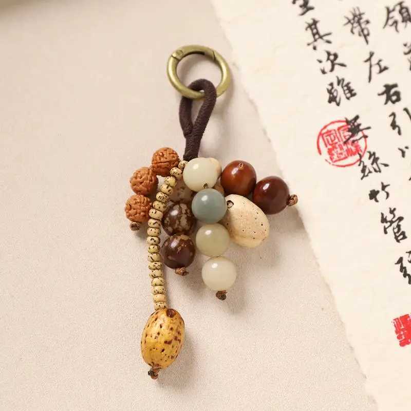 Lucky Backpack Accessory with Bodhi Beads Keyring Charm Ornament for Women C251104