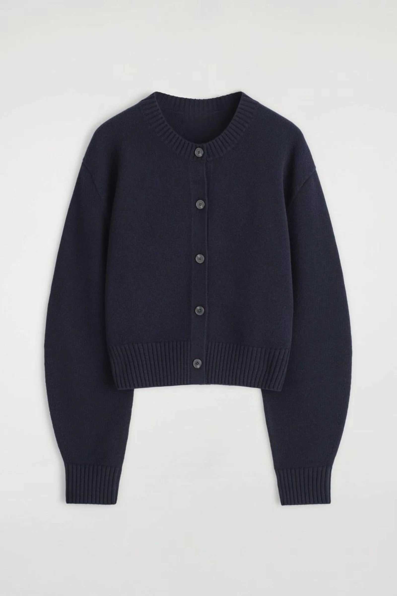 Ethereal MD 2025 cos autumn new style of Ladies casual and fashionable standard style blended navy blue knitted cardigan J251103