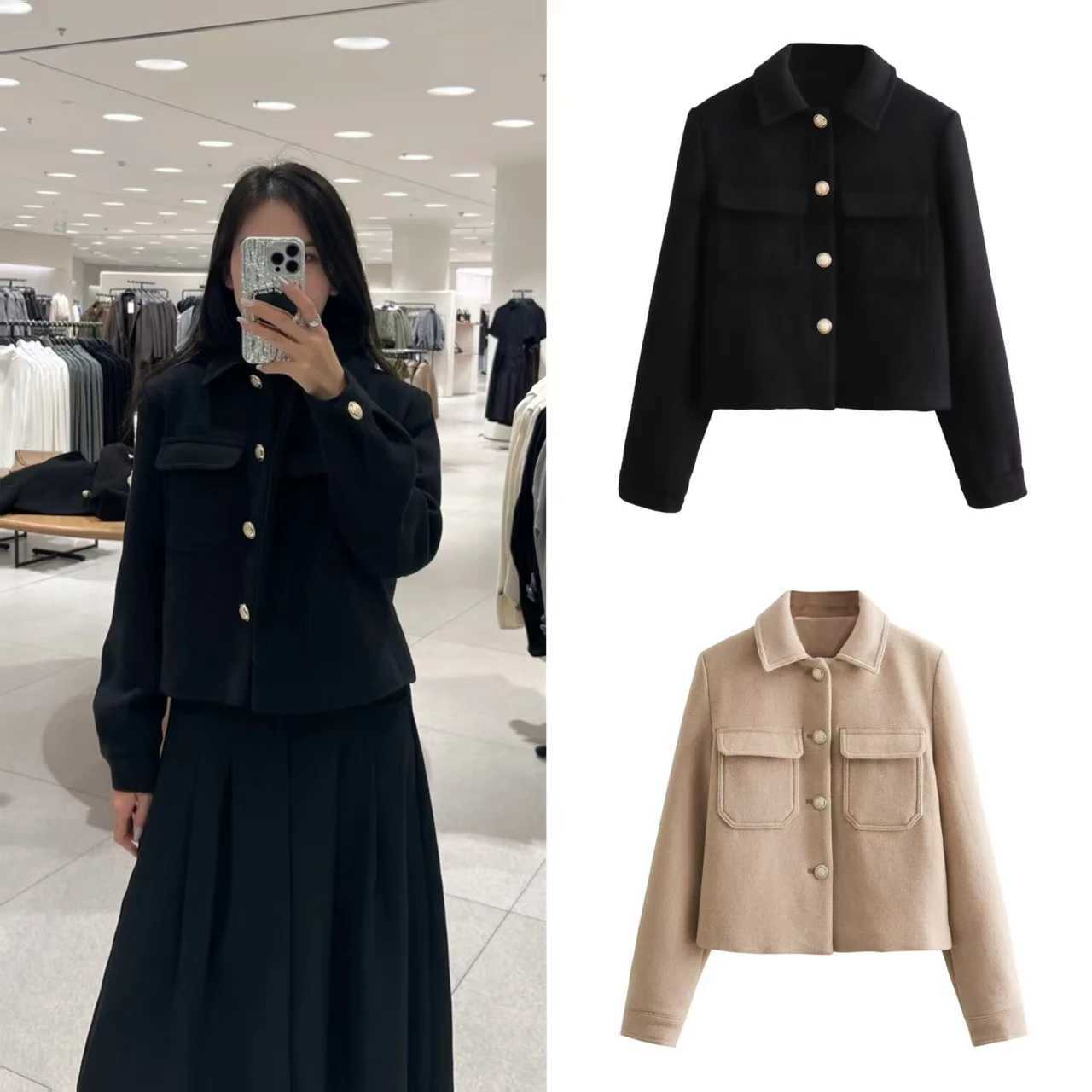 Womens Jacket New Fall 2025 Solid Color LongSleeved Metal ButtonEmbellied Lapel Jacket Casual Fashion Personality Versatile J251103