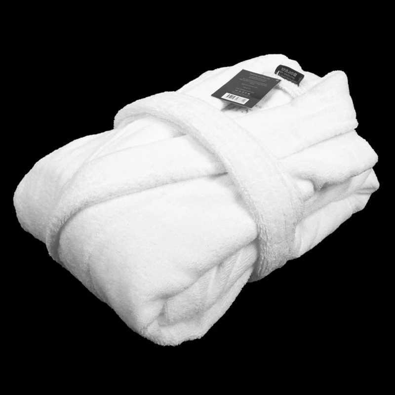 Winter 100 Cotton Men Bathrobe White Mens robe Thick Long Towel Fleece Warm Soft Winter Nightgown Towel Fless Home Hotel Loves C251104