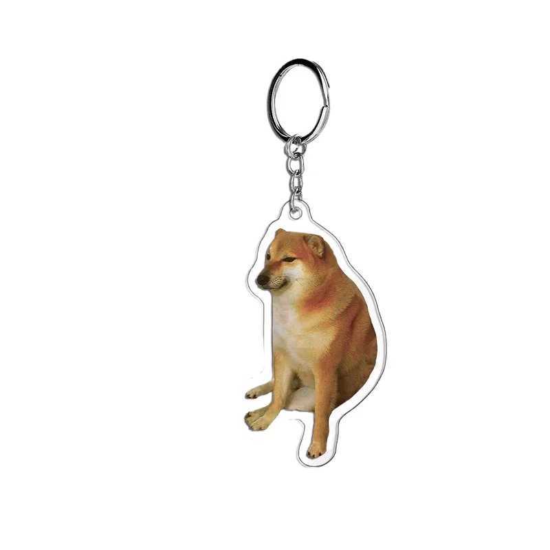 Creative Internet Celebrity Cheems Meme Cute Warrior Cheems Keychain Funny Cheemsburger Expression Key Chain Pet Dog PendantW251103