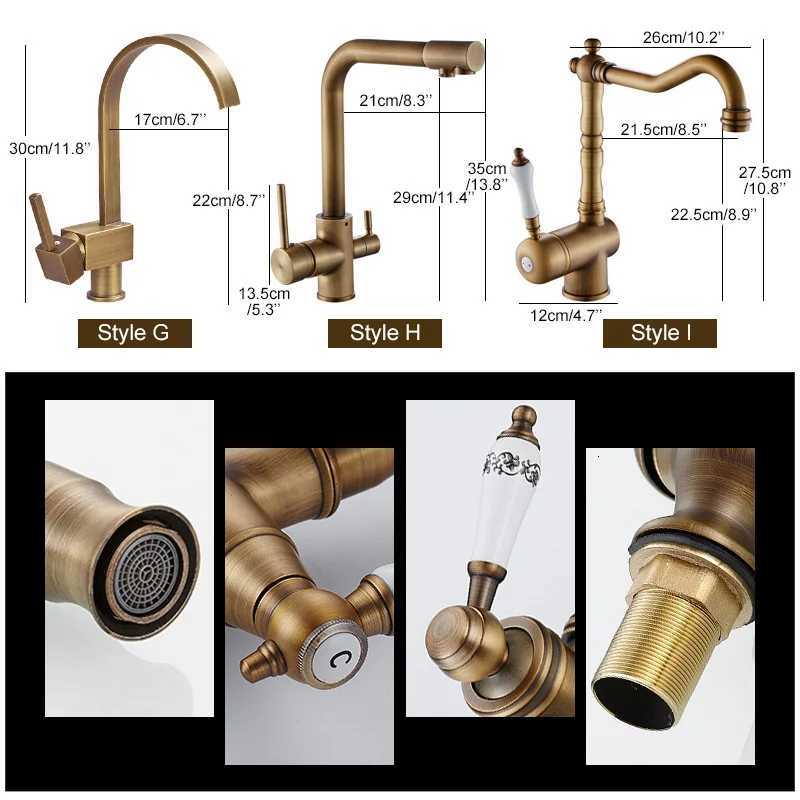 Antique Bronze Kitchen faucets 360 Rotate Swivel Faucet Hot Cold Water Tap Mixer Kitchen Sink Faucet ELK331 Y251104