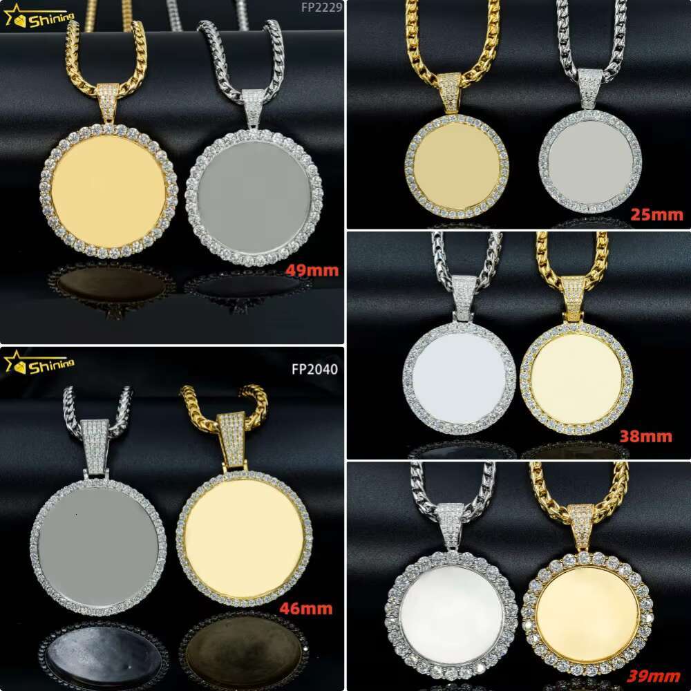 Custom Hip Hop Jewelry 18K Gold Plated Iced Out Moissanite Diamond Photo Memory Locket Pendants Picture Necklace