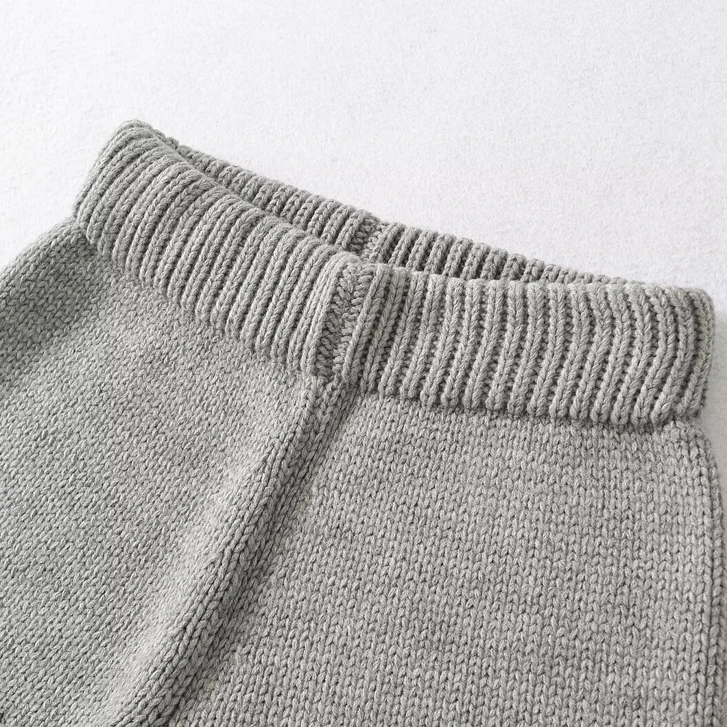 KEYANKETIAN 2025 Womens Solid Color Knitted Shorts Street Style Sweet Ultra Thin Coat Casual Wool Straight Pants 250401