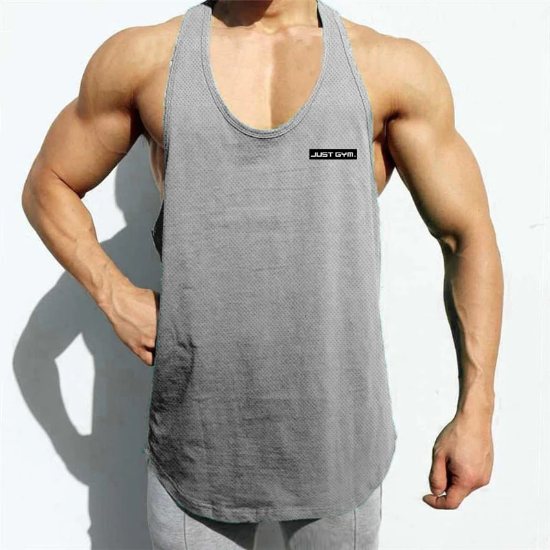 Gym Clothing Mens Mesh Fitness Stringer Tank Top Men Bodybuilding Singlets Running Vest Workout Sleeveless T-Shirt 250402