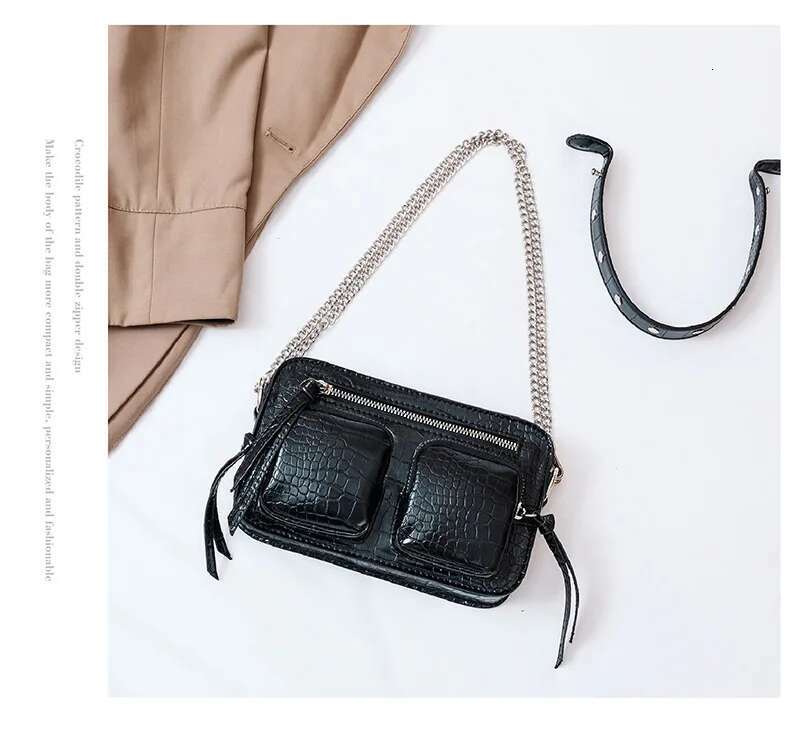 Punk Leopard Handbags Designer Chains Crossbody Bags For Women 2024 Serpentine Shoulder Bag Female Tote Clutch Purses New