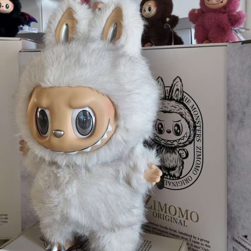 58Cm Labubu The Monsters Lovely ZIMOMO Labubu Angel In Clouds I Found You Cute Vinyl Face Doll Big Plush Toy Vinyl Face Dolls Blind Box Toy