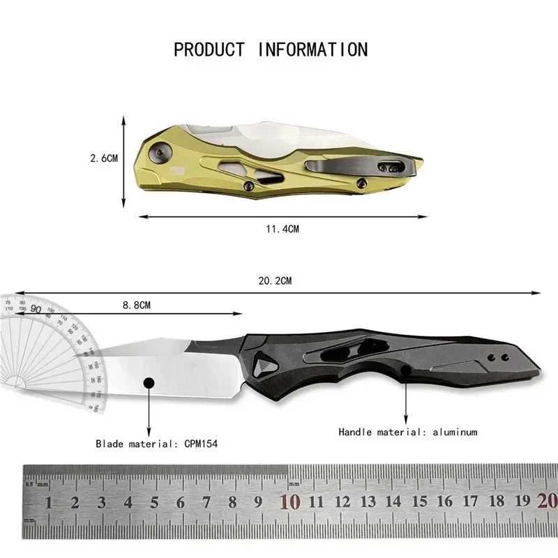 KS 7650 launches 13 pocket folding blade CPM154 blade aluminum handle outdoor camping tactical EDC hunting survival toolT250402