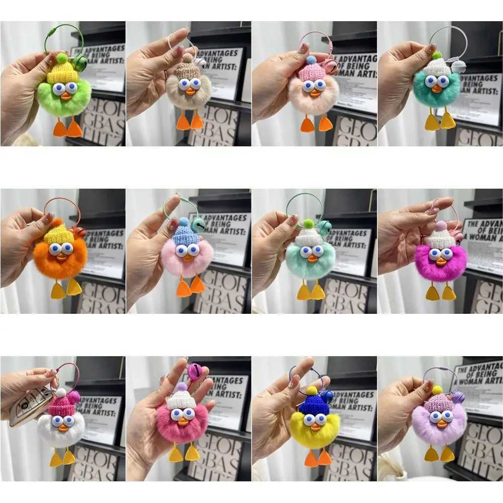 Holiday Gift Plush Pendant Rex Rabbit Hair Ball Keychain Keyring Duckling Funny Cartoon Childrens Toys C251104