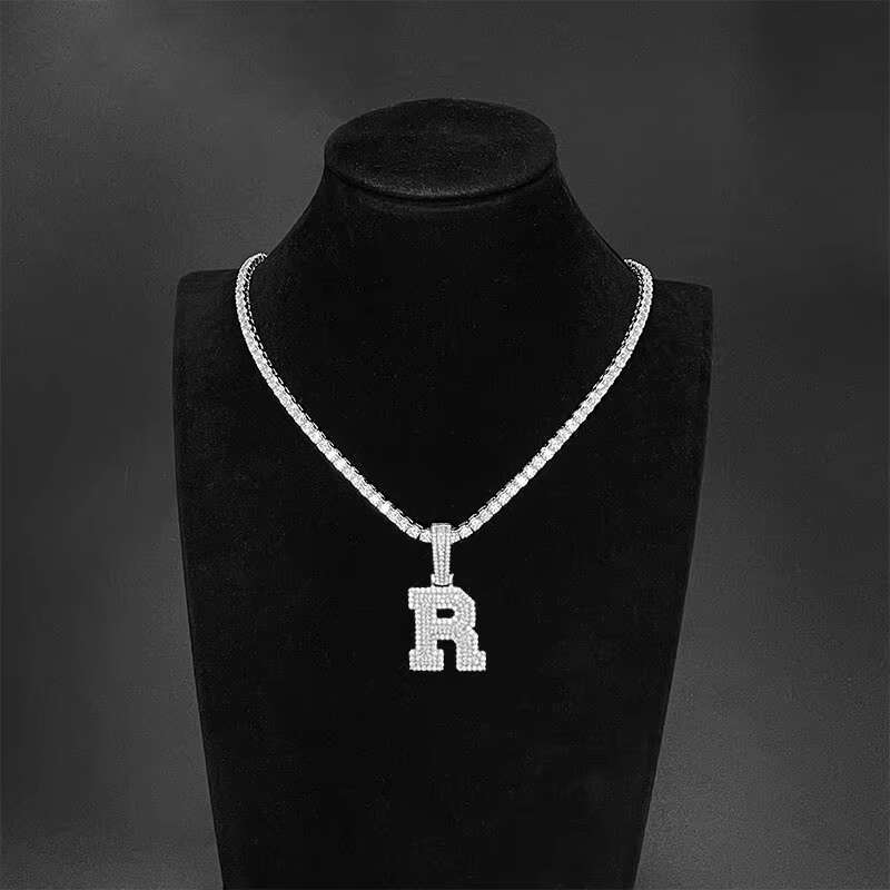 Iced personalized letter sier VVS Hiphop silica pendant