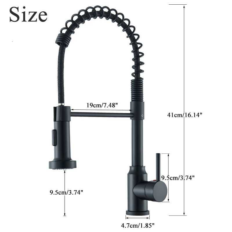 Pl Down Kitchen Faucet Sing Handle Hot Cold Water Mixer Tap 360 Swivel Dual Function Nozzle Kitchen Sink Tap Crane Y251104