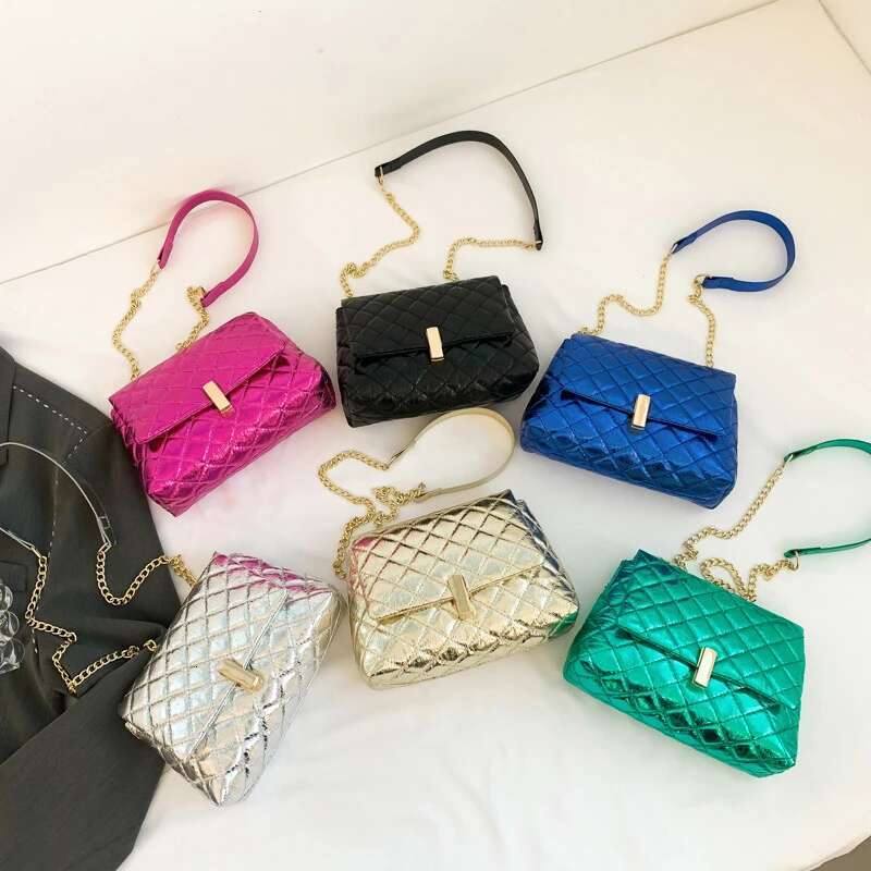 2025 New Laser Design Chevron Quilted Shoulder Designer Women's High Quality Embroidery Thread PU Leather Crossbody Bag2