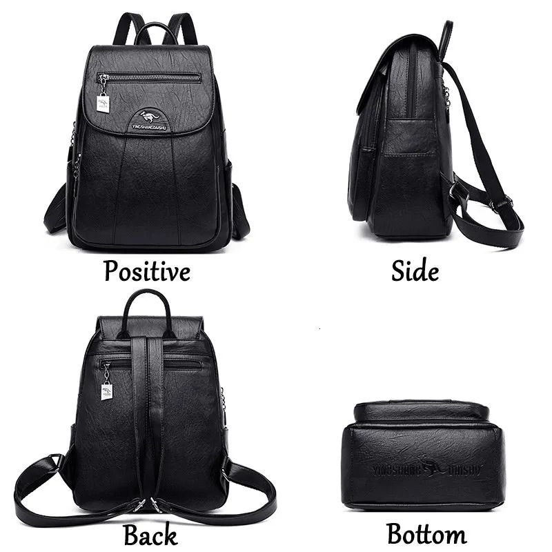 5 Color Women Soft Leather Backpacks Vintage Female Shoulder Bags Sac a Dos Casual Travel Ladies Bagpack Mochilas School Bags251104ww
