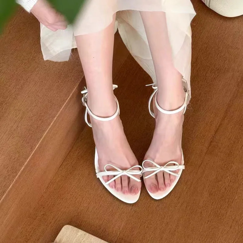 Bow Women Sandals High Heeled Shoes Elegant Sexy Woman Slippers Fashion Dress Sandalias De Mujer 251030