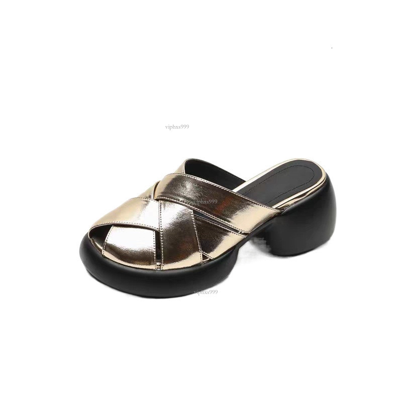 New Designer Sandals With Free Shipping Wearing Sponge Bottom Soft Soled For Women A Trendy Summer Style One Step Cool Slippers With Toe Caps Half Sli