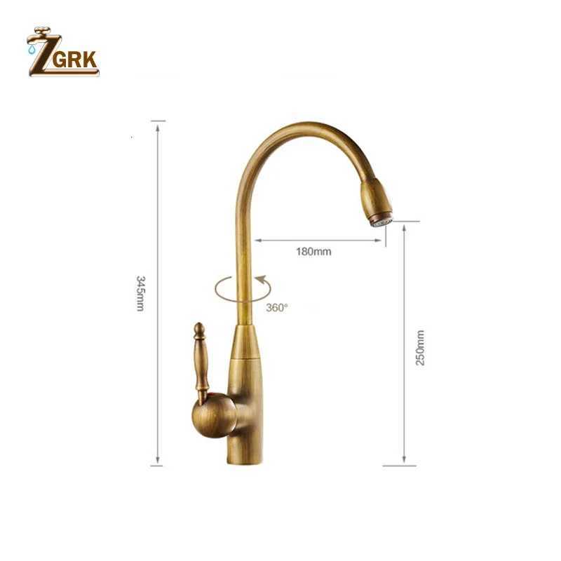 Antique Kitchen Faucet Bronze Sink Mixer Hot and Cold Water Kitchen Mixer Tap Swivel 360 Degree Kitchen Sink Tap Y251104