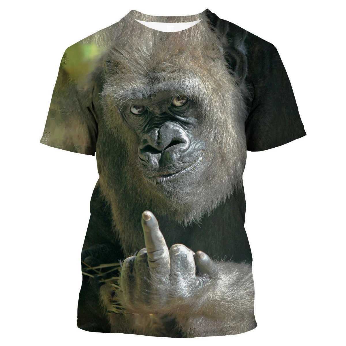 New fashion imitates gorillas interesting monkeys 3D printed T-shirts for men and women summer casual short sleeved animal tops W250403
