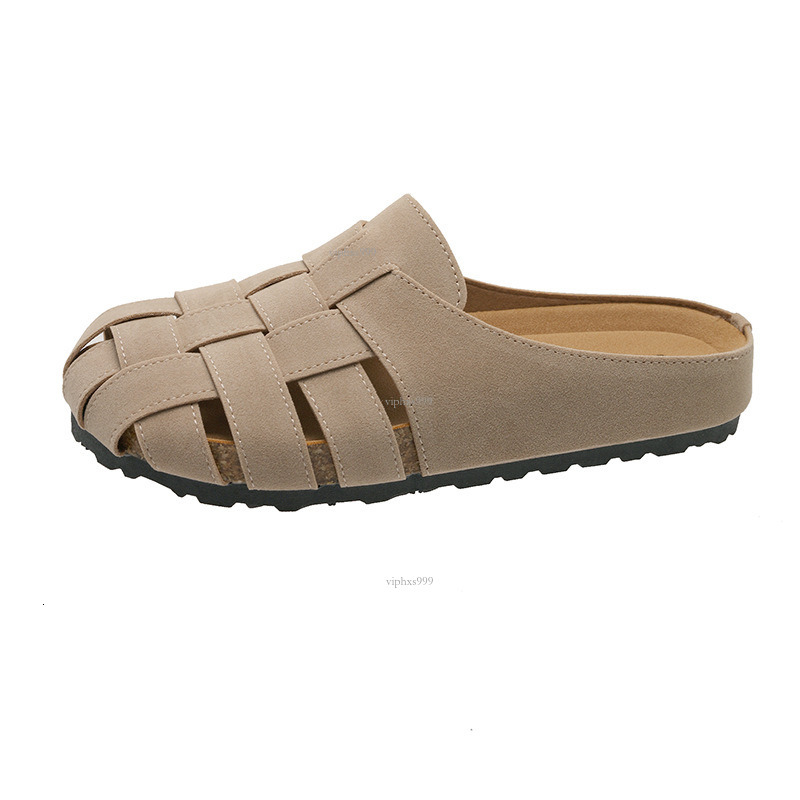 New Designer Sandals With Free Shipping Baotou Half Slippers Women's Summer Outerwear 2025 Knitted Hollow Breathable Comfortable Flat Bottom Lazy