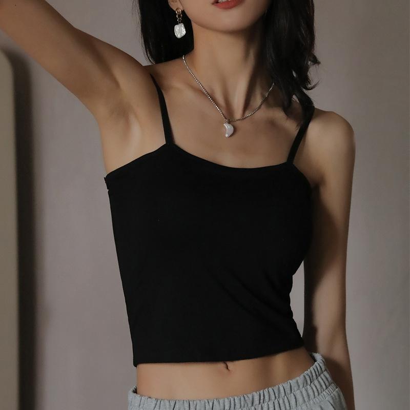 Carefully selected cup and hood integrated interior with base Modal with chest cushion camisole small vest womens summer outerwear stomach covering