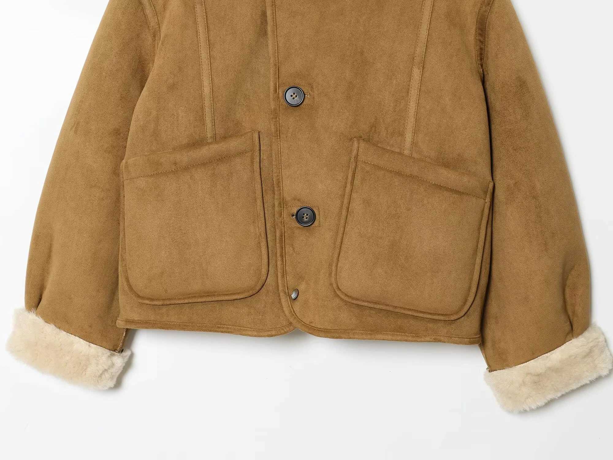 2025 Autumn New Womens Fashion Casual Loose Versatile Double sided Wear High Collar Long Sleeve Jacket Top Coat J251103