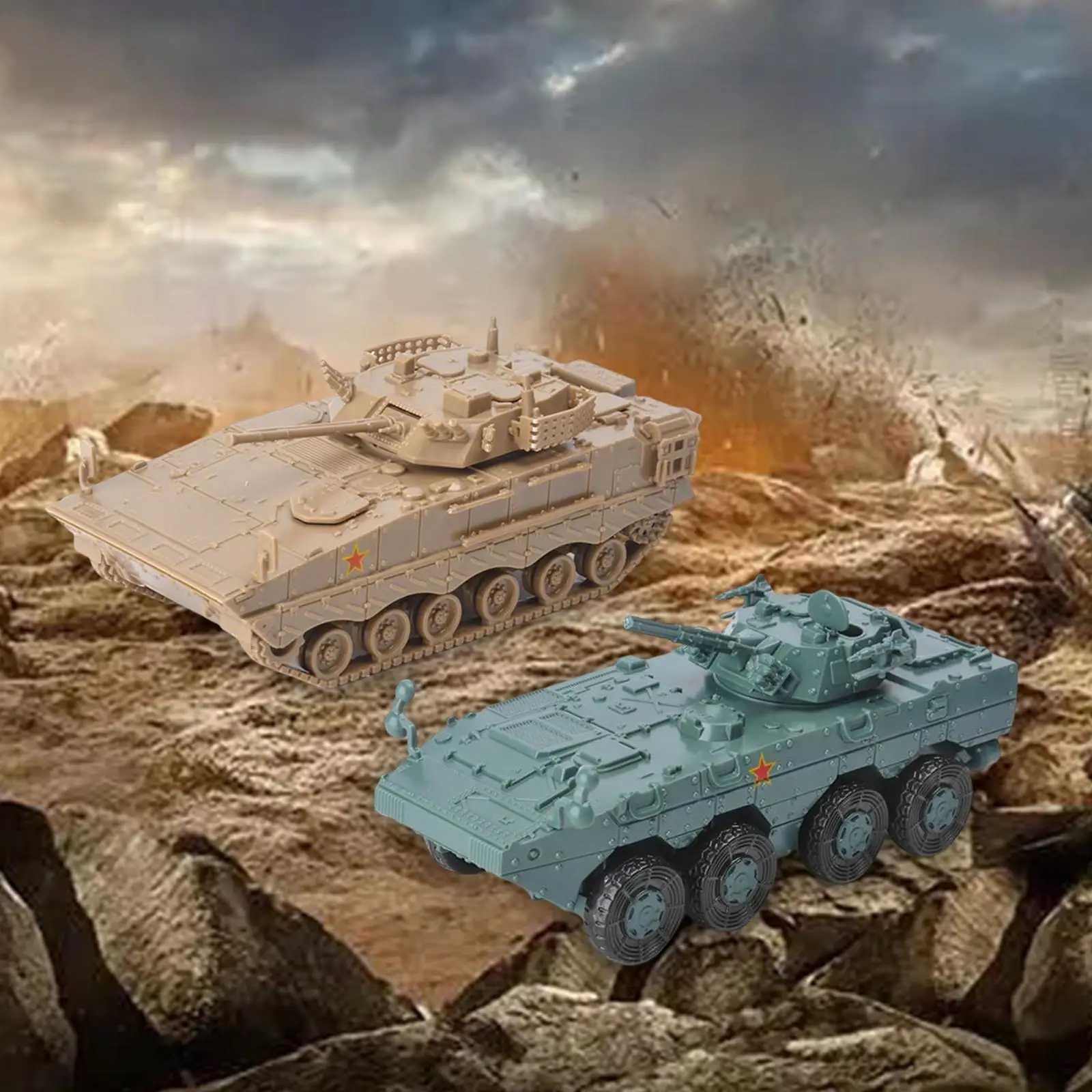 172 Armored Tank Model DIY Assembling Puzzles Building Model Kits for Gift Collection Table Decoration Children C251104