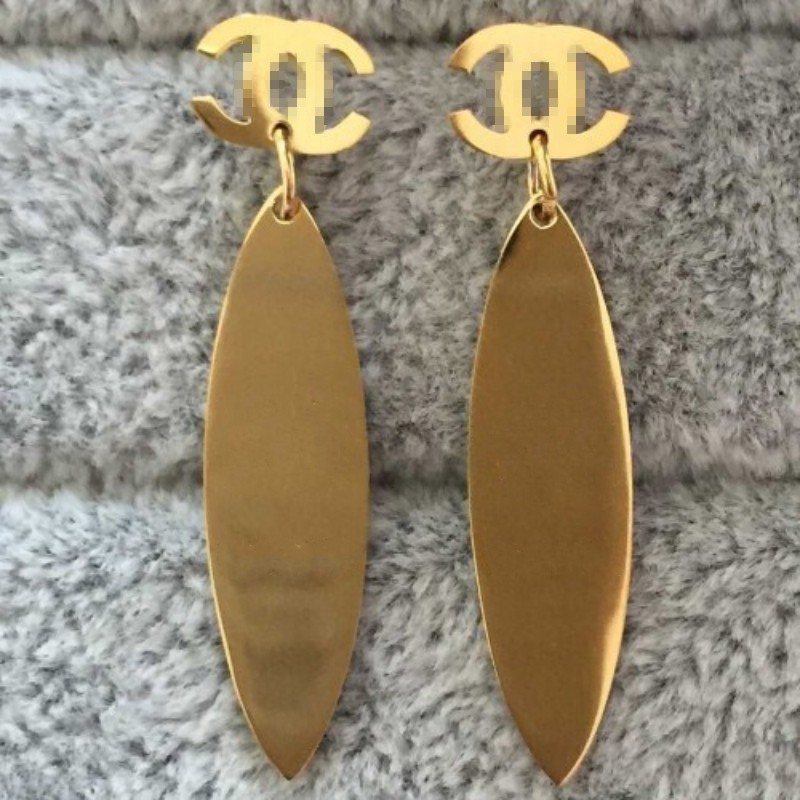 Gold Color Simple Letter & Tassel Earrings for Women, Luxury Designer Stainless Steel Dangling Earrings, Elegant Gift Wholesale Price