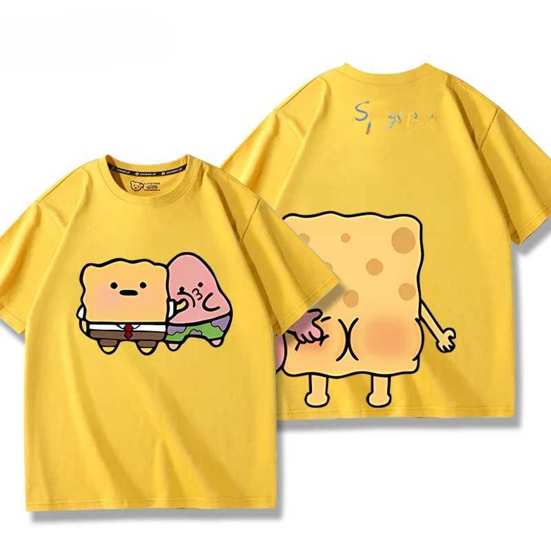 SquarePants Star 100% pure cotton short sLeeved couple parents children summer T-shirt outdoor casual top W250403